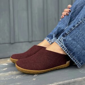 Glerups Wollpantoffel Beete mit Naturkautschukgummisohle